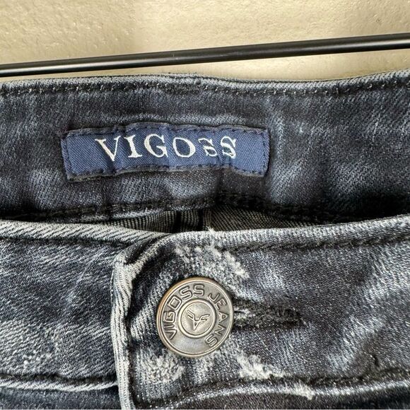 Vigoss The Thompson Tomboy Jeans Stretch Distressed Washed Black Plus Size 16 - Picture 3 of 8